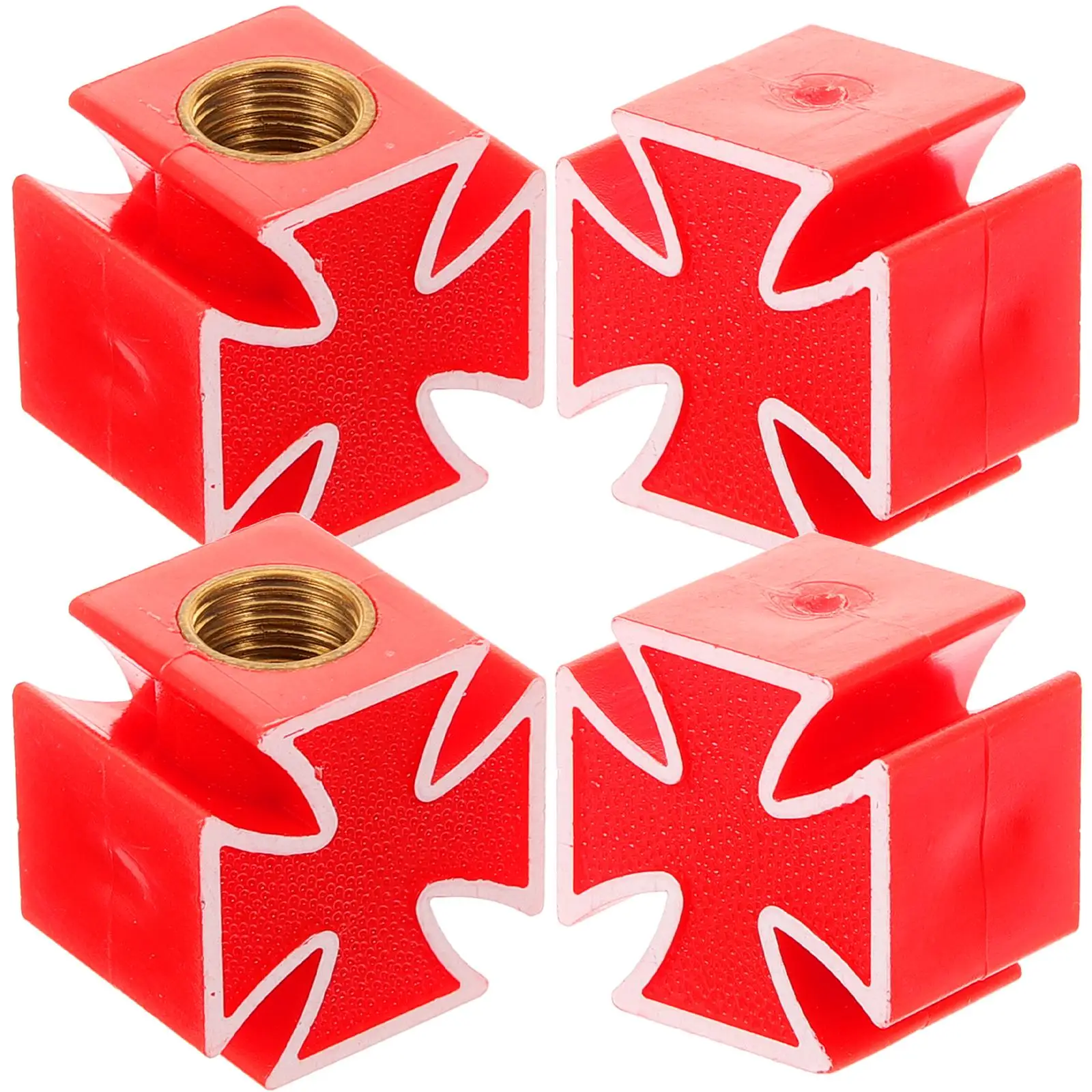 

4 pcs Tire Valve Caps Car Truck ABS Cross Dust Proof Decorative Sturdy Easy Installation Vehicle
