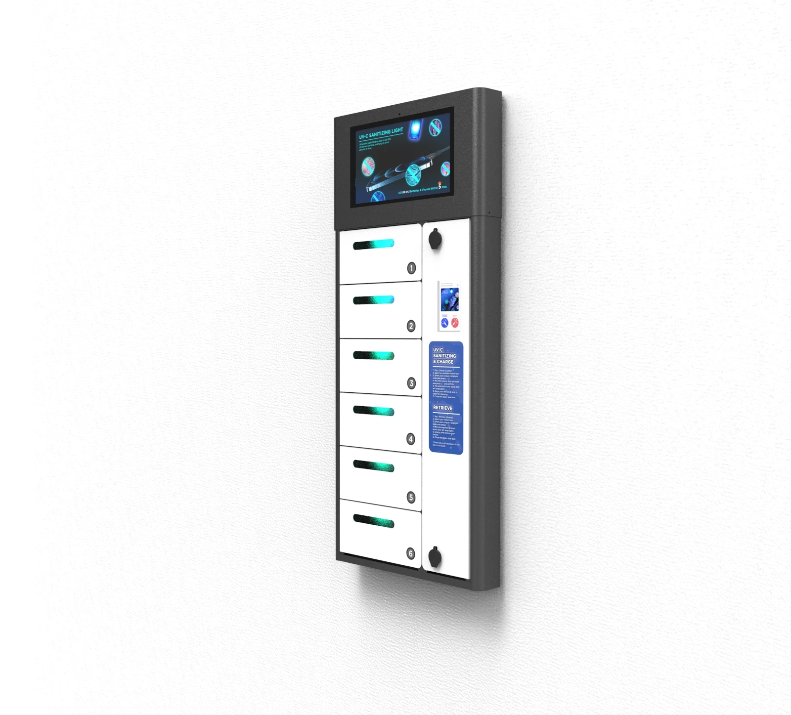 New Ultra-thin Phone Charging station PL-ZN6A-Y2 Y2Power ZEN Pro Outdoor Mobile Charging Locker with graphical UI