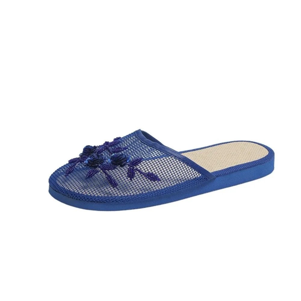 Casual Flower Embroidery Mesh Sandals Soft Bottom Breathable Slide Sandals Non Slip Closed Toe Sandals Women - view 4