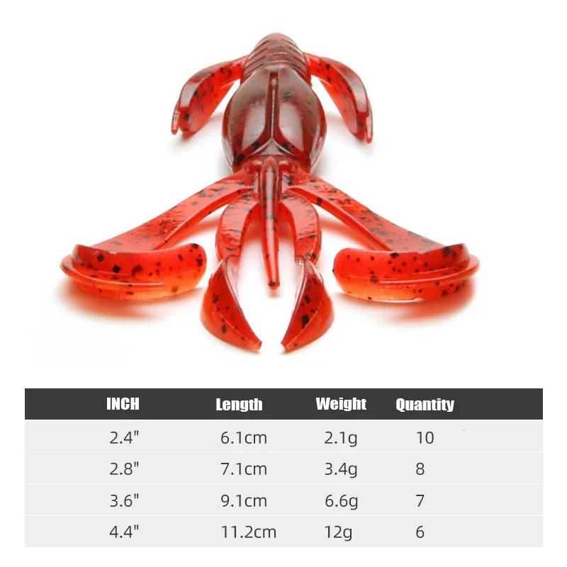 KEITECH JAPAN Original Crazy Flapper Shrimp Shape Custom Worms 2.4