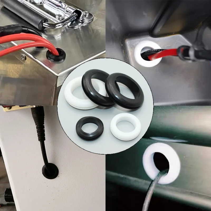 Ring Weiß/Schwarz Gummitülle Dichtungsscheibe Sanitärdichtung Ölbeständiges Hochtemperatur-O-Ring-Set Firewal Lochstopfen Draht – Detail 2