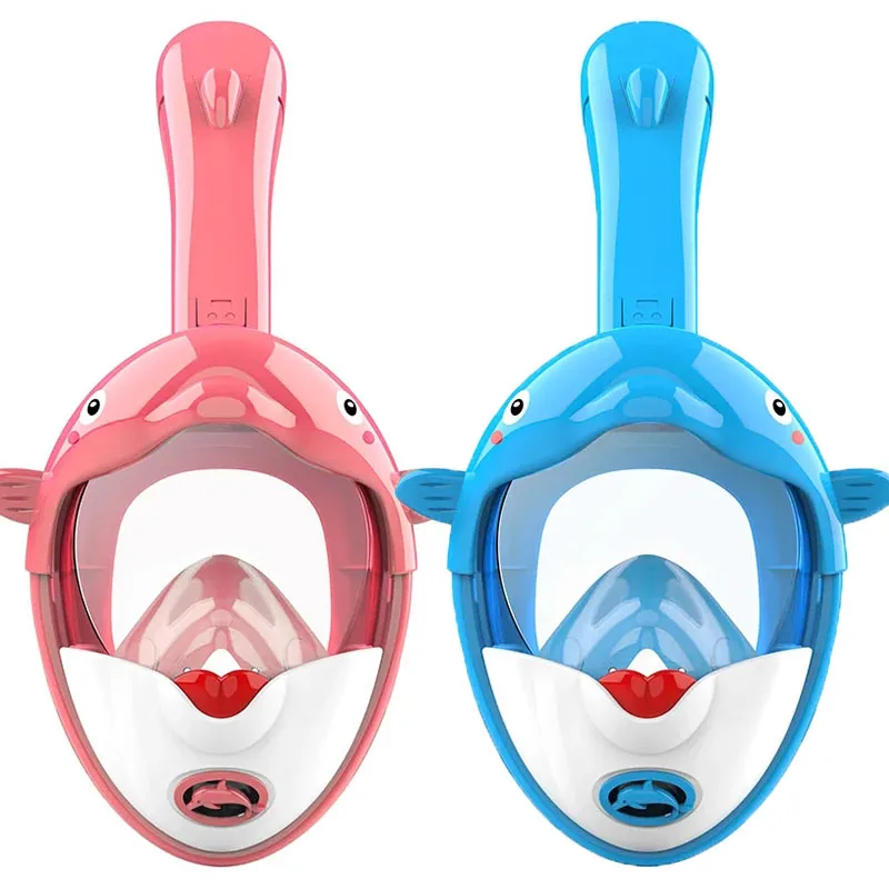 Children Cartoon Diving Mask Swimming Full Face Snorkeling Mask  Boys Girls Underwater Scuba Anti Fog Snorkel Set Equipment Kids