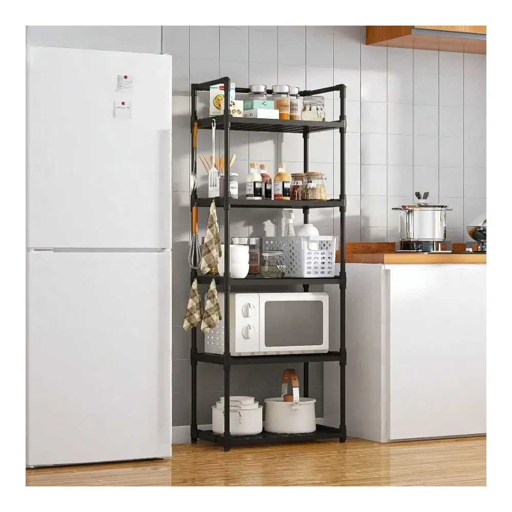 

5-Tier Heavy Duty Storage Shelf Organizer Carbon Steel PP Shelves Space-Saving Rack