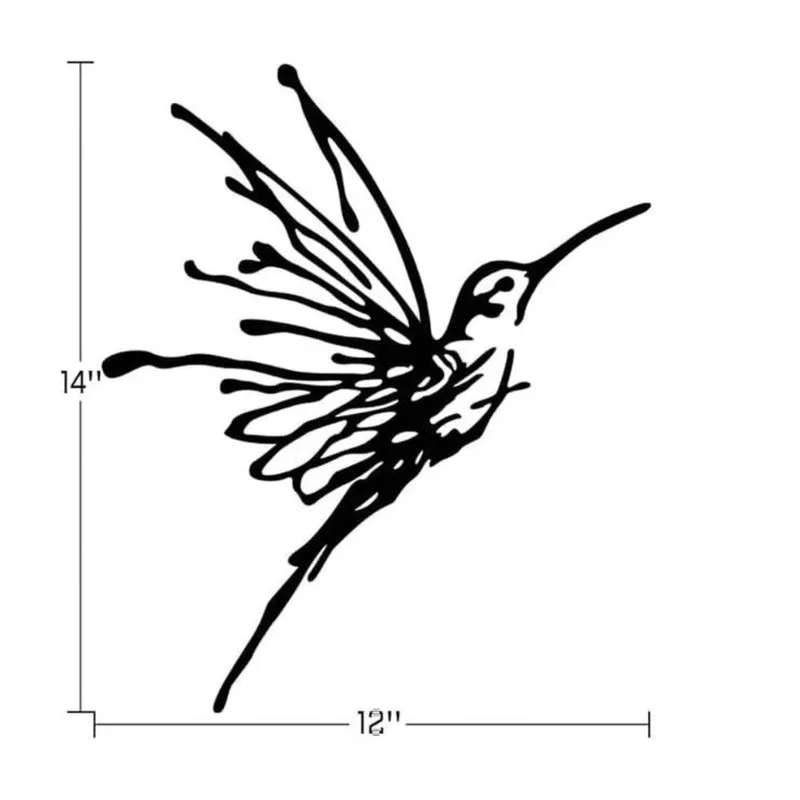 T19C Minimalist Wall Decor Hummingbird Metal Iron Hanging Art Sculptures Finish For Living Room, Bedroom, Office& Patio