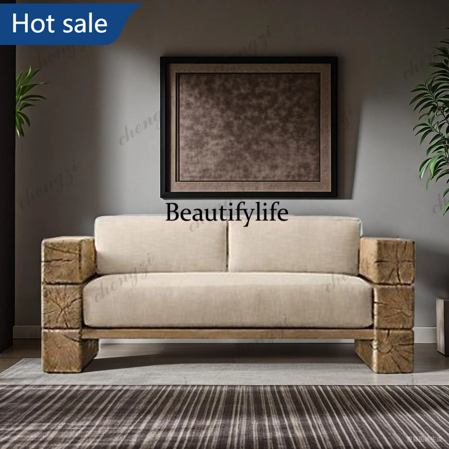 NQ52  Solid wood sofa, antique style sofa chair, casual sofa chair, b&b single sofa