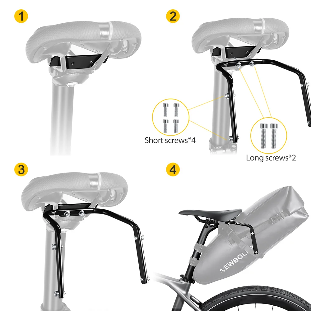 NEWBOLER Fahrrad-Satteltaschen-Stabilisator-Set, wasserdicht, 13 l, großes Fassungsvermögen, stabiler für MTB, Rennrad, passend für Wasserflaschenhalter – Detail 5