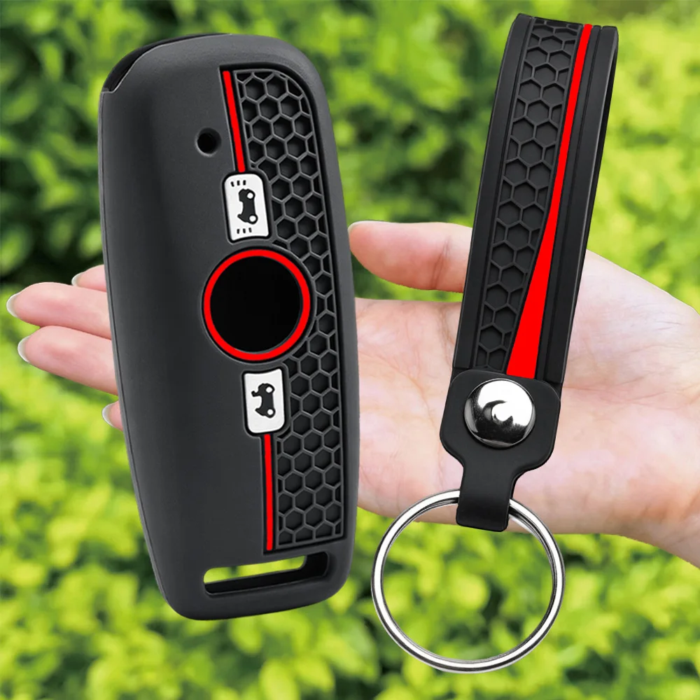 2 Button Keychain For Honda GL1800 Gold Wing GoldWing 2018 2019 2020 Motorcycle Key Case Shell Cover Silicone Lock Opener