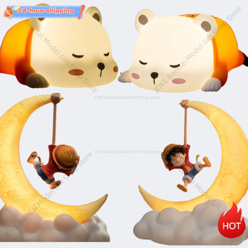 

One Piece Original Luffy Night Light Anime Peripheral Desktop Decoration Magnetic Control Moon Lamp Children Funny Holiday Gifts