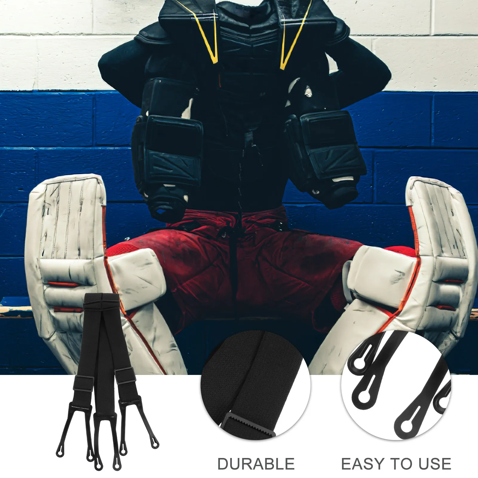 Ice Hockey Pants Suspenders Heavy Duty Non Slip Adjustable Elastic Belt for Training Games and Protective Gear
