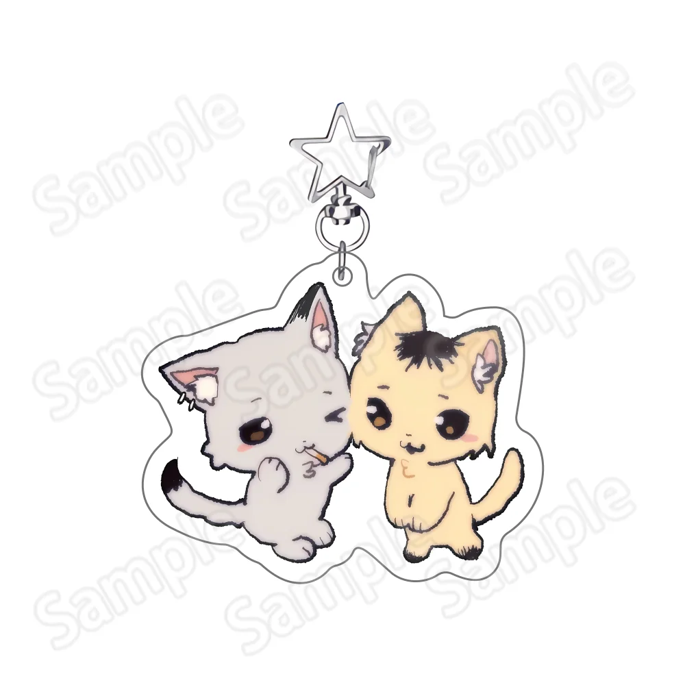Anime Chainsmoker Cat Yani Neko Manga Neu 6cm Acryl-Standee Schlüsselanhänger Lustiger Katzenmädchen-Charakter Desktop-Ornament Sammlerstück – Detail 8