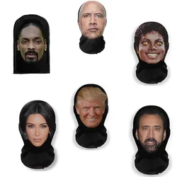 New 3D Printed Kanye Mask Elastic Mesh Full Face Mask for Men Women Cosplay Headwear Hip Hop Fashion Balaclava Hood Hat Headgear