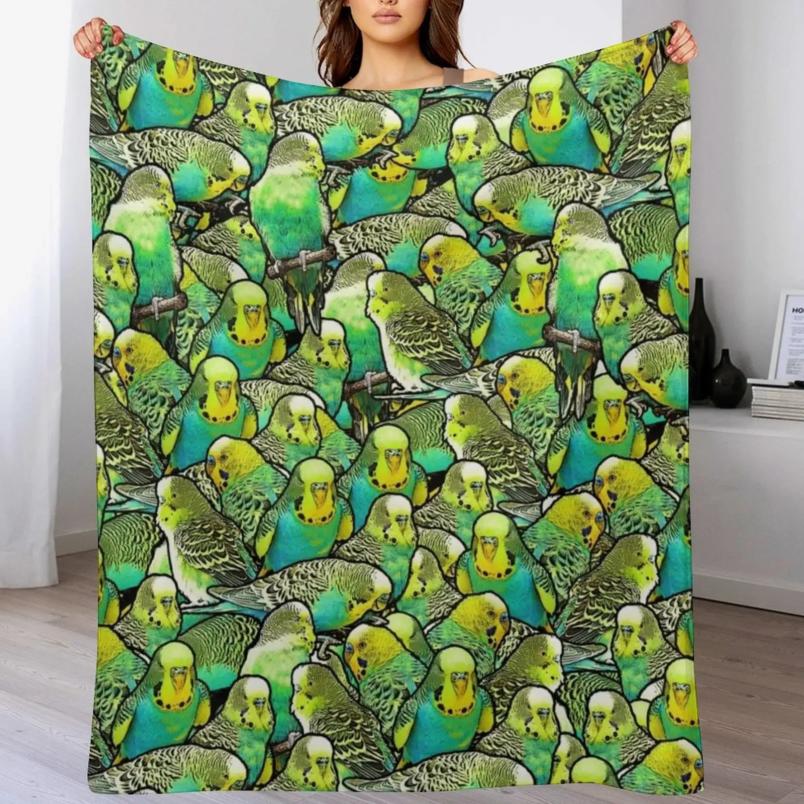 

Budgie Pattern Throw Blanket Blankets For Baby Luxury Designer blankets and throws Plush Blankets