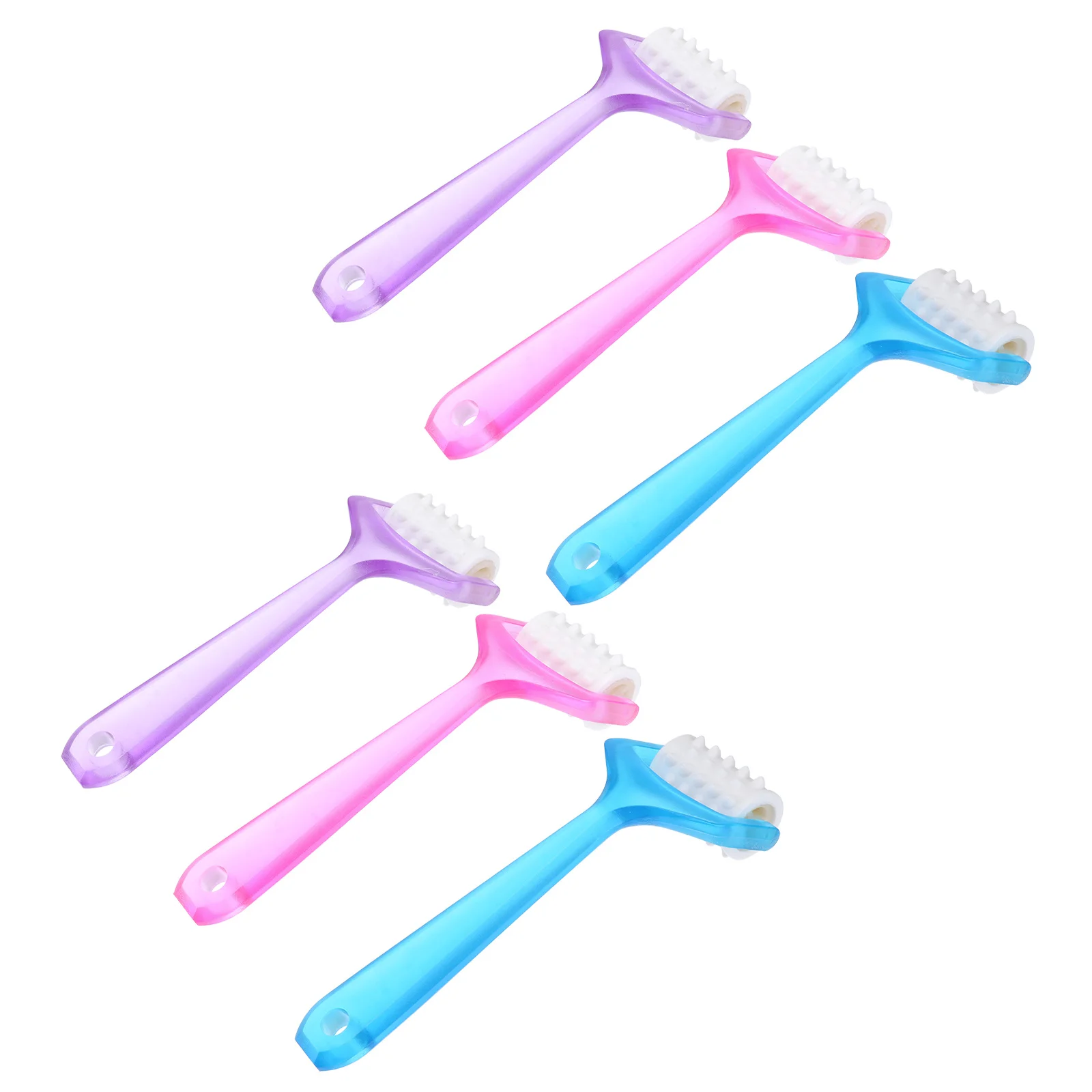 6Pcs Facial Massage Roller Plastic Manual Face Massager Lifting Tool for Skin Care Blood Circulation Wrinkle Reduction