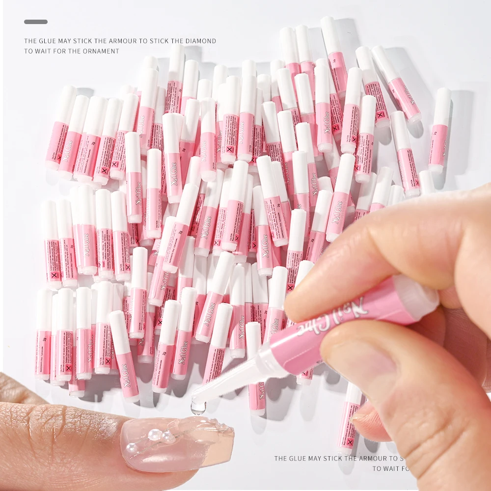 20pcs/lot False Tips Nail Glue Fast Drying 2g/Bottle Long Lasting Press On Nail Professional Glue Adhesive Nail Rhinestones Glue