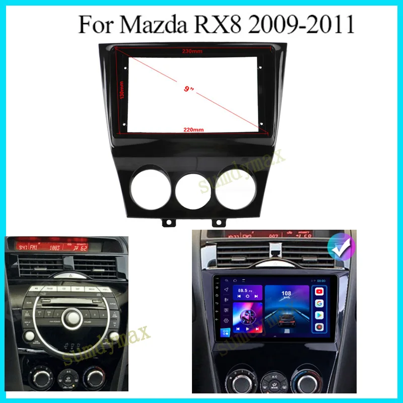 9 Inch 2din Car radio Fascia panel for RX-8 RX8 2008-2013 Android Big Screen Audio Dash Fitting Panel Kit