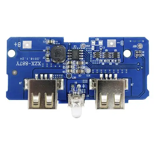 5V 2A LED Dual USB Micro/Type-C USB Mobile Power Bank 18650 Charging Module Lithium Battery Charger Board Circuit Protection