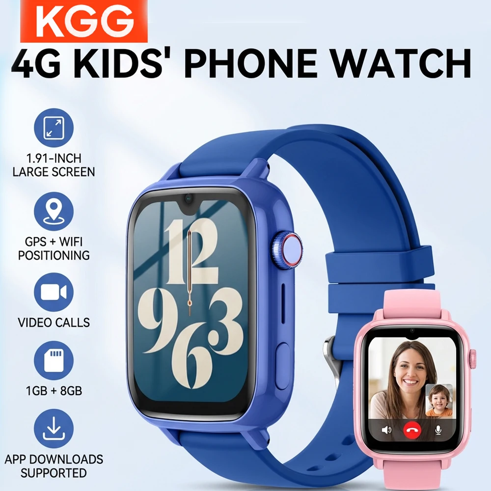 Kids Smartwatch Android met 4G GPS WiFi Tracking Locatie Video 2-weg Gesprek SOS App Download Simkaart Telefoonhorloge Ideaal Cadeau - afbeelding 2