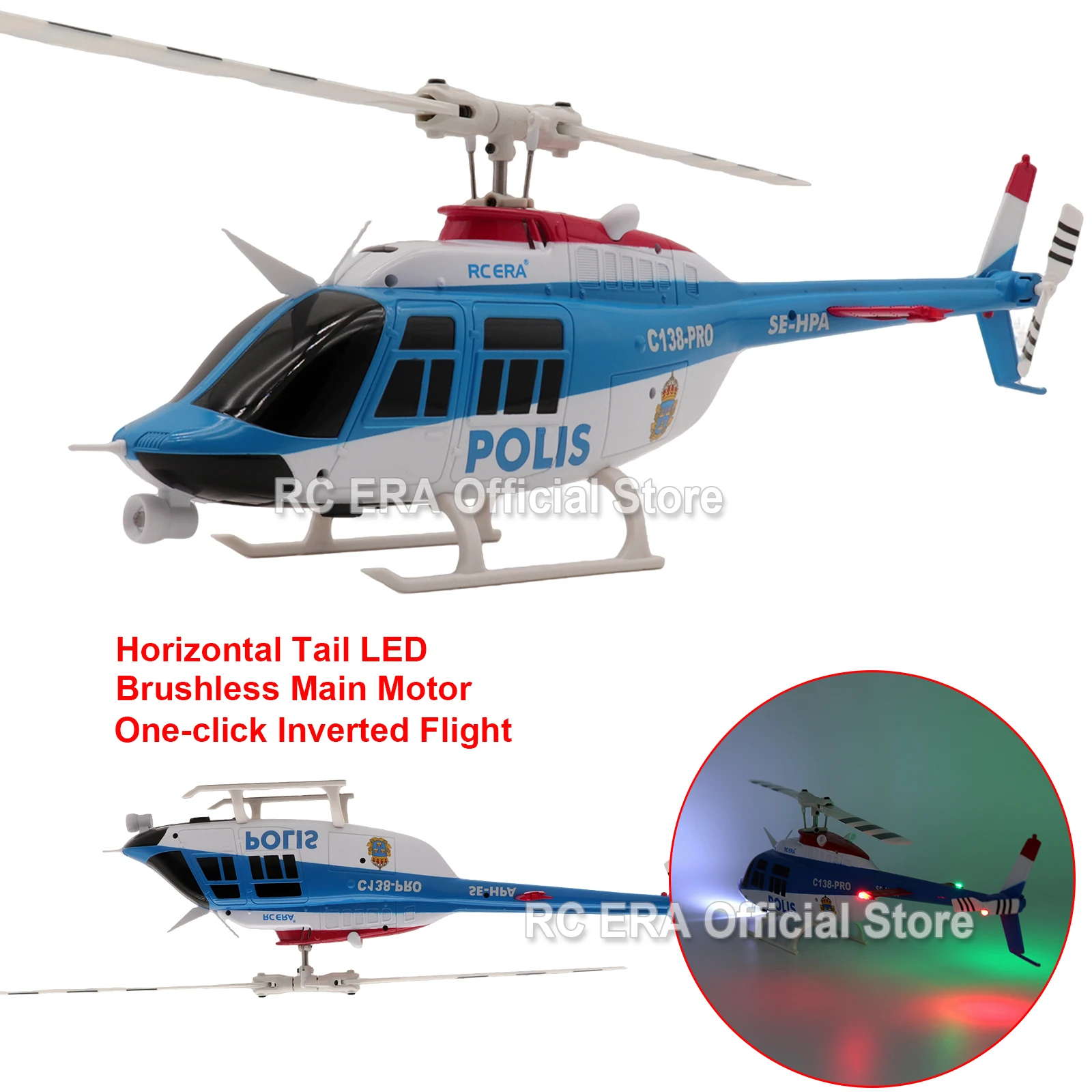 

RC ERA C138PRO Brushless BELL206 with Inverted Flight RC Helicopters for Adults Remote Control Plane Hobby Toys