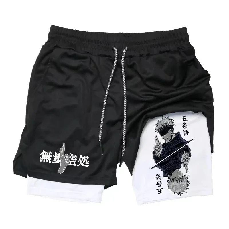 Jujutsu Kaisen Summer Shorts Man Anime Printed Sports Women's Breathable Quick-drying Casual Two-in-one Sports Running Pant 2025