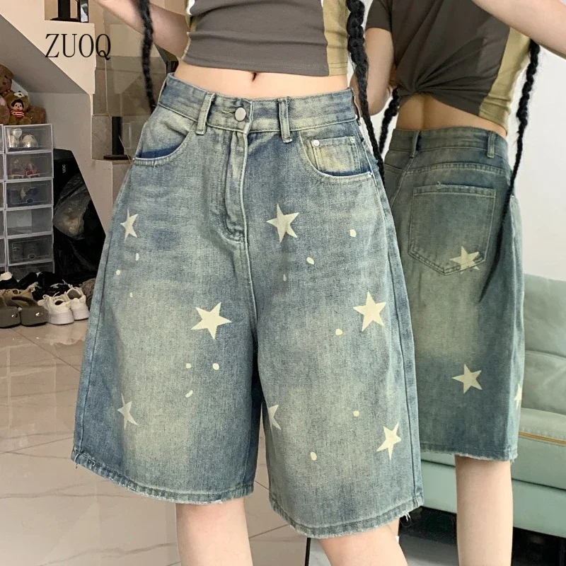 2026 American Denim Shorts Women High Street New Fashion Casual Short Jeans Woman