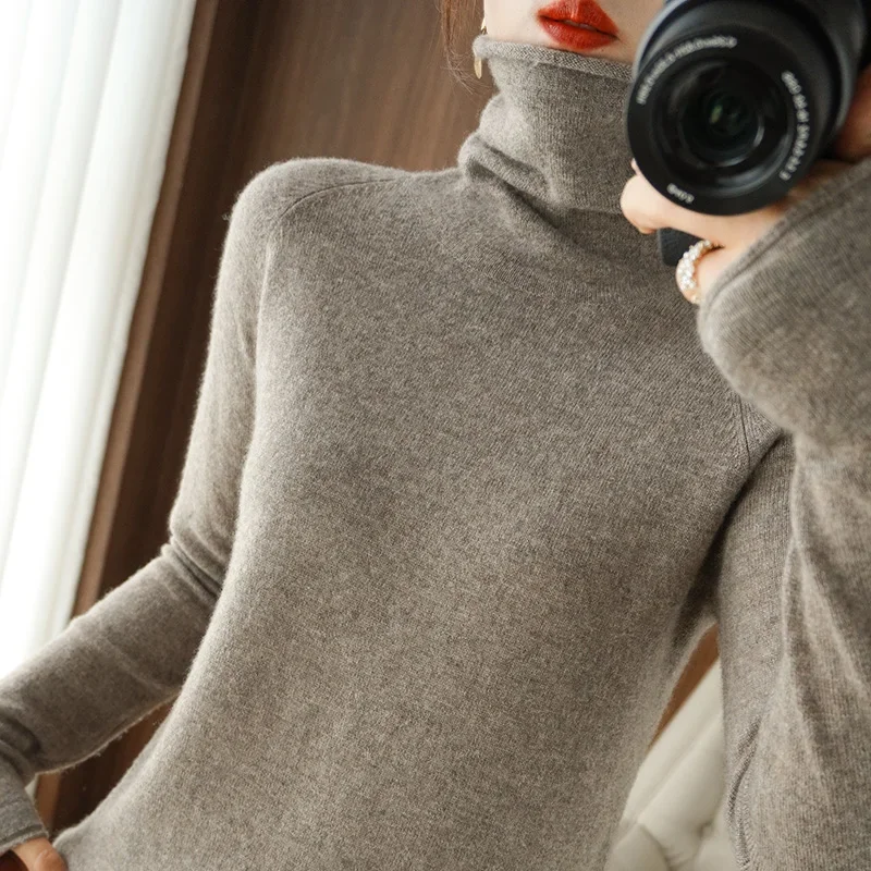 Tailor Sheep Turtleneck Sweater Women\'s Autumn Winter New Knitted Pullover Basic Bottoming Shirt Lady Long Sleeve Slim Wool Tops