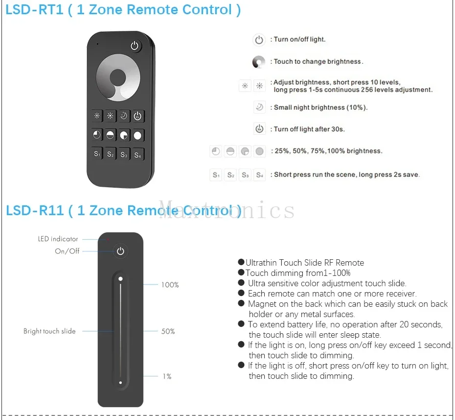 DC5-24V 8A PWM Wireless LED Dimmer V1 Controller Interruttore/Touch RF Remote per Singolo Colore COB 5050 3528 Dimmerabile HA CONDOTTO LA Luce di Striscia