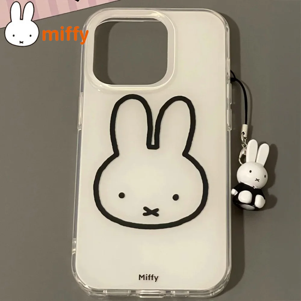 【セール中】かわいいミッフィーかわいい携帯電話シェル Iphone XS/XR/11/12/13/14/15/16ProMax Ins 電話ケースアンチドロップシンプルなオールラップガールギフト