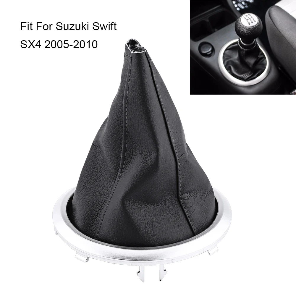 Manual Transmission Shift Lever Boot Cover Car Gear Shift Knob Leather Shifter Gaiter Boot Cover For Suzuki Swift Sx4 2005-2010