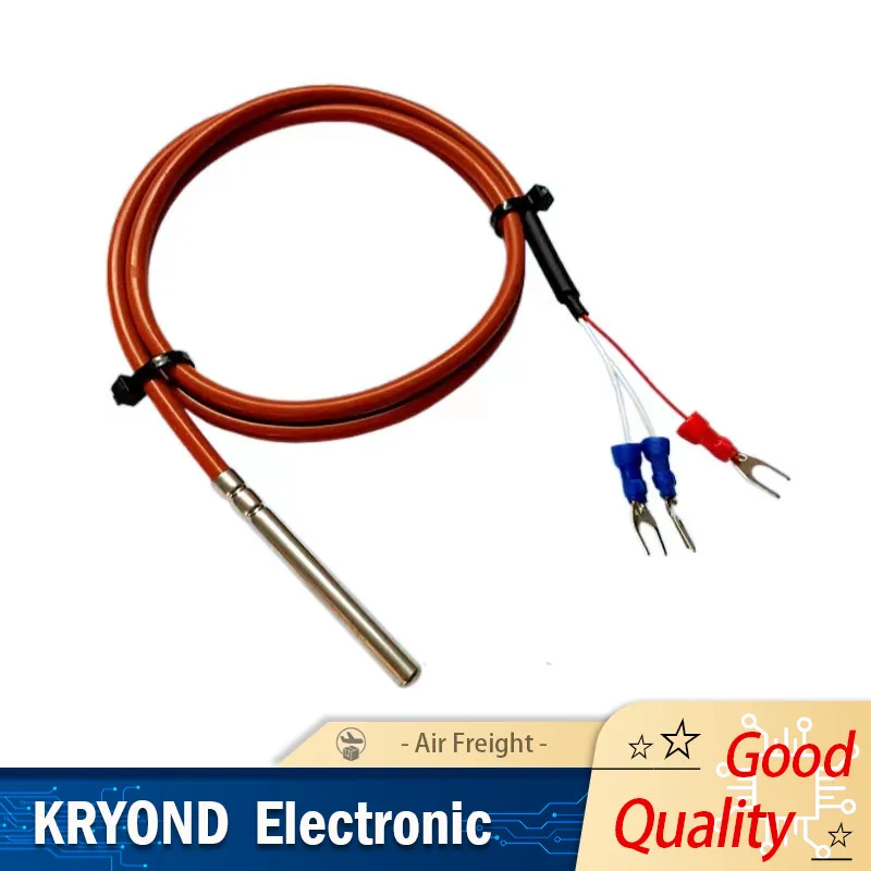Three Wire PT100 PT1000 Temperature Sensor Platinum Thermal Resistance Silicone Wire Waterproof Probe