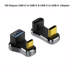 180 Degree Angle USB-C Male to USB-C Female USB-C 3.1/PD 140W and Type-C Male to USB-A Female Adapter, for Steam Deck/Switch