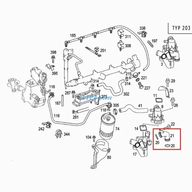 U13C 6112030308 A6112030308 Replacement Pipe Piece EGR Connector for W203 C203 S203