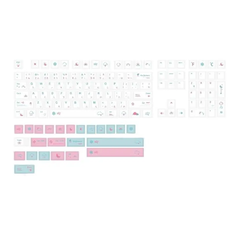 

132 Keys Keycaps XDA White Weather Keycaps PBT DyeSublimation Mechanical Keyboard Keycap Set DropShipping