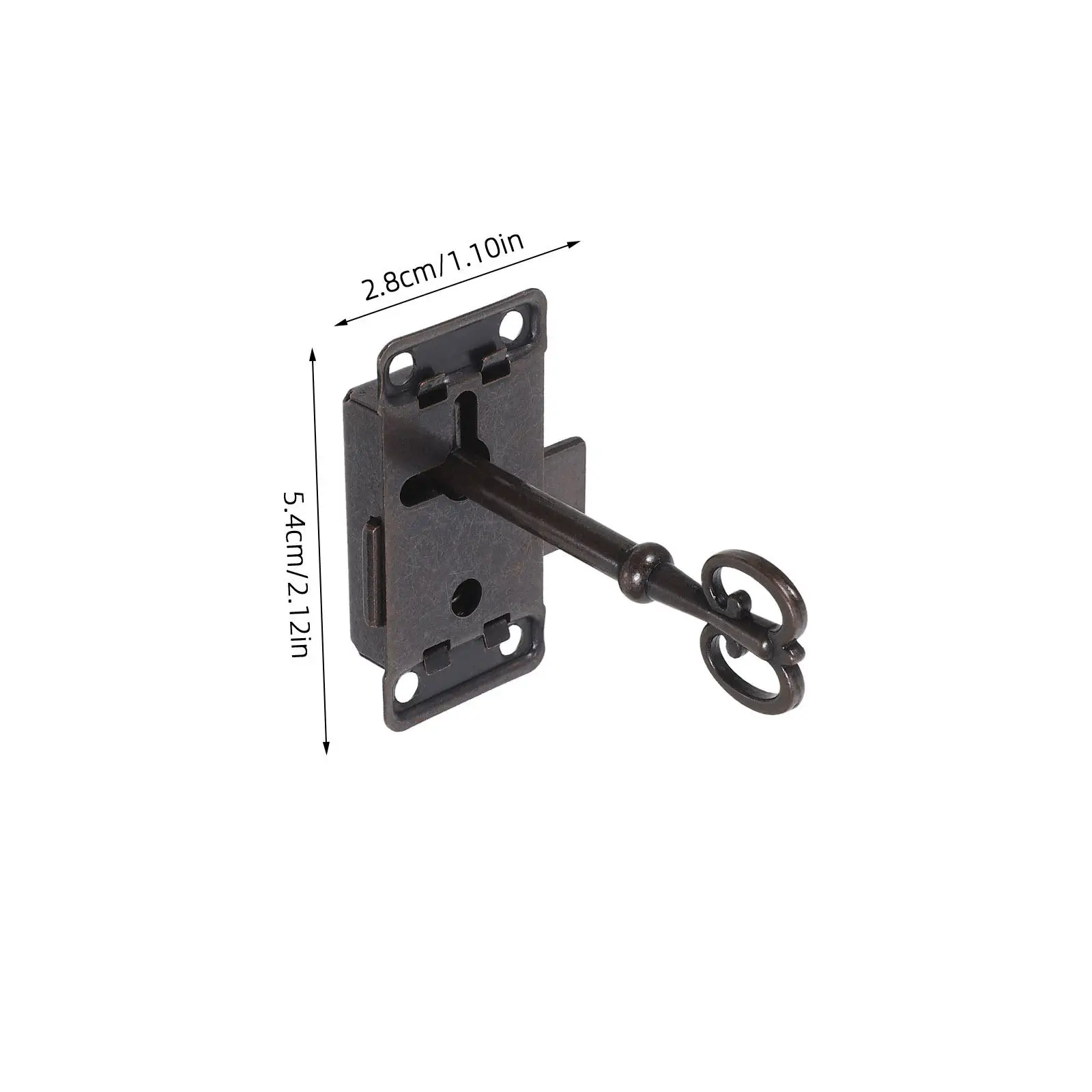 4Sets Cabinet Lock Replacement Vintage Retro Old Fashioned Cupboard Door Key Lock for Furniture Dresser Drawer Wardrobe Jewelry