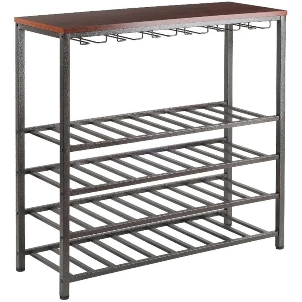 Weinlager aus Holz, Antikbronze, 30,5 cm B x 30,5 cm H x 35,02 Zoll T