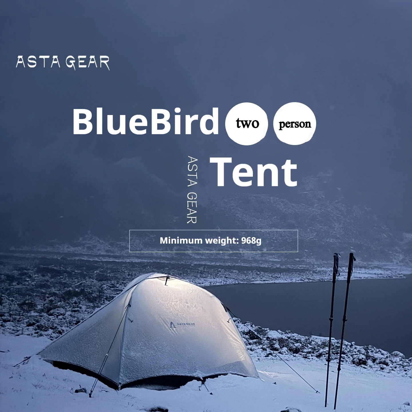 Astagear Blue Bird 2-Person Tent 10D Ultra-Light Waterproof Windproof Snowproof for Hiking & Mountaineering