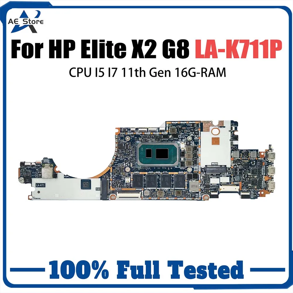 LA-K711Pเมนบอร์ดสําหรับHP Elitex2 G8 แล็ปท็อปเมนบอร์ดCPU I5 I7 11th Gen 16G-RAM M53510-001 Test OK