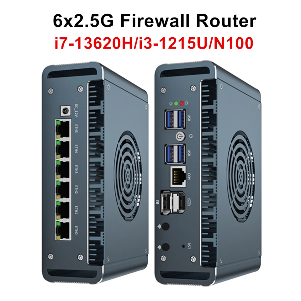 Topton Solid i7 13620H i3 1220P N300 Firewall Mini PC 6x2.5G LAN