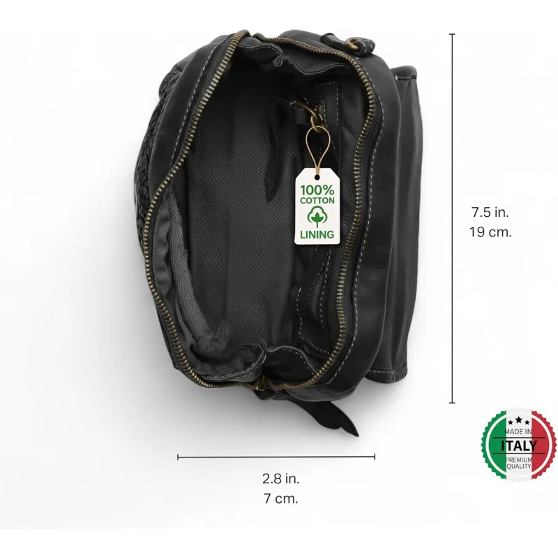 Top Handle Genuine Small Crossbody Bag for Women - Handcrafted Calfskin Italian Leather Purses