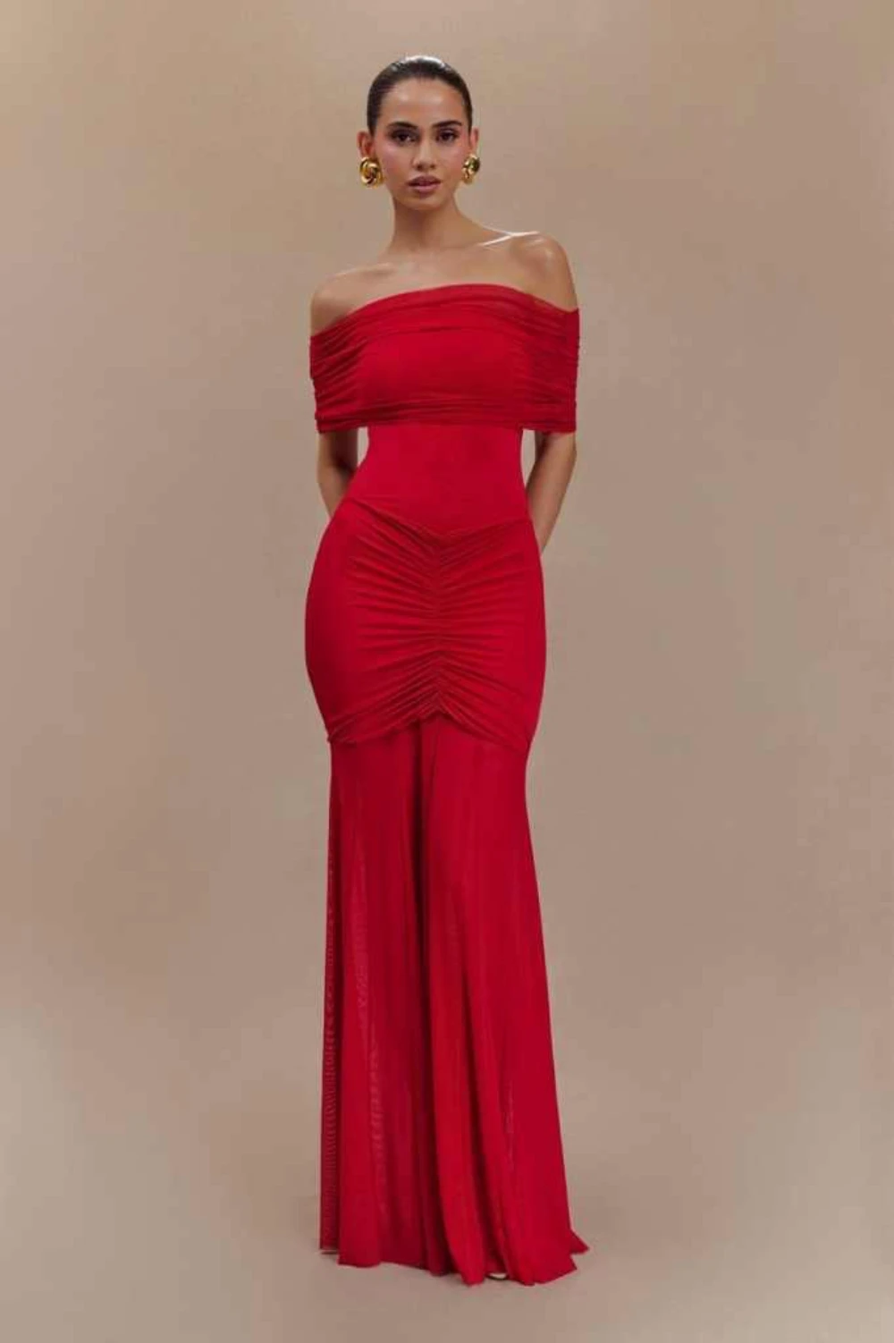 Elegant Off The Shoulder Mermaid Prom Dresses Chiffon Pleat Formal Occasions Party Dresses Customized Floor-Length فساتين