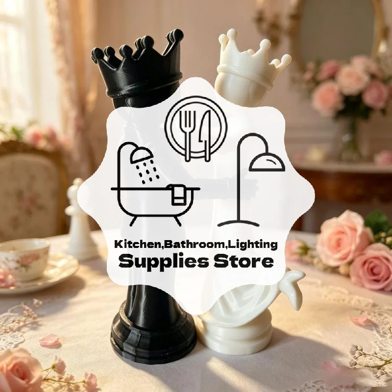 3D Printed Chess King And Queen Statue Home Decor Funny Desktop Ornaments Couple Gift