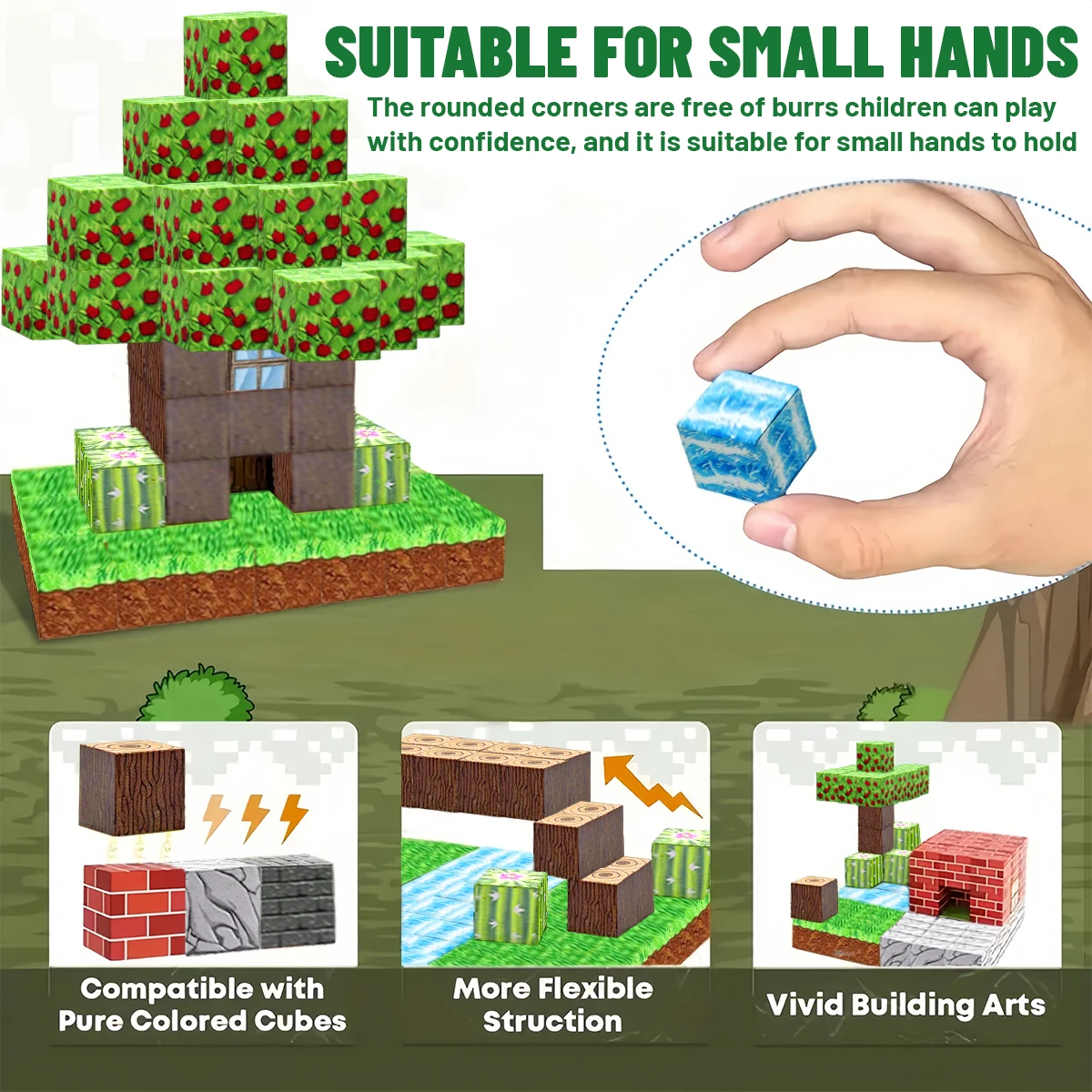 Magnetyczny zestaw klocków konstrukcyjnych, odpowiedni do nauki kreatywności, idealny jako prezent dla dzieci, na Boże Narodzenie, Halloween, Wielkanoc