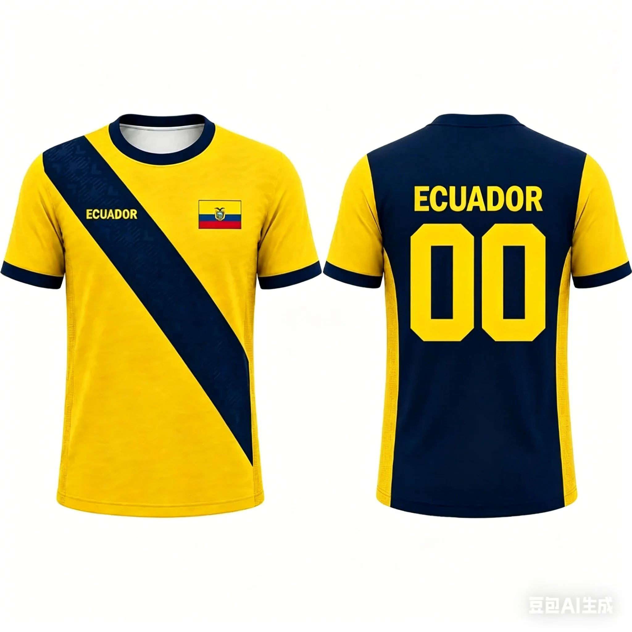 Camiseta de Fútbol para Niños de Ecuador, Jersey de Fútbol Amarillo, Azul Marino y Blanco con Estampado, Transpirable, de Secado Rápido, para Entrenamiento, Deporte, para Hombres y Mujeres