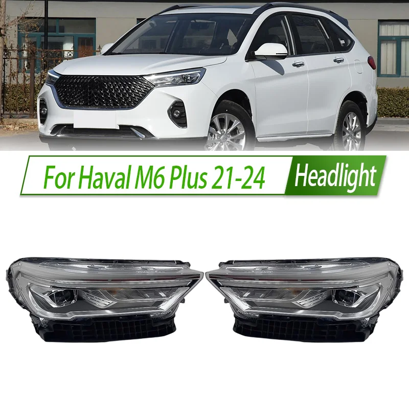 

For Haval M6 Plus 21-24 LED DRL Headlight Assembly OEM Style Front Headlamp Bulb Socket Plug & Play Replacement