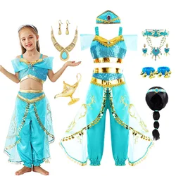 Indian Costume for Girls Princess Dress Up Of Aladdin The Magic Lamp Costume Girls Birthday Party Halloween Fantasy Top Pants