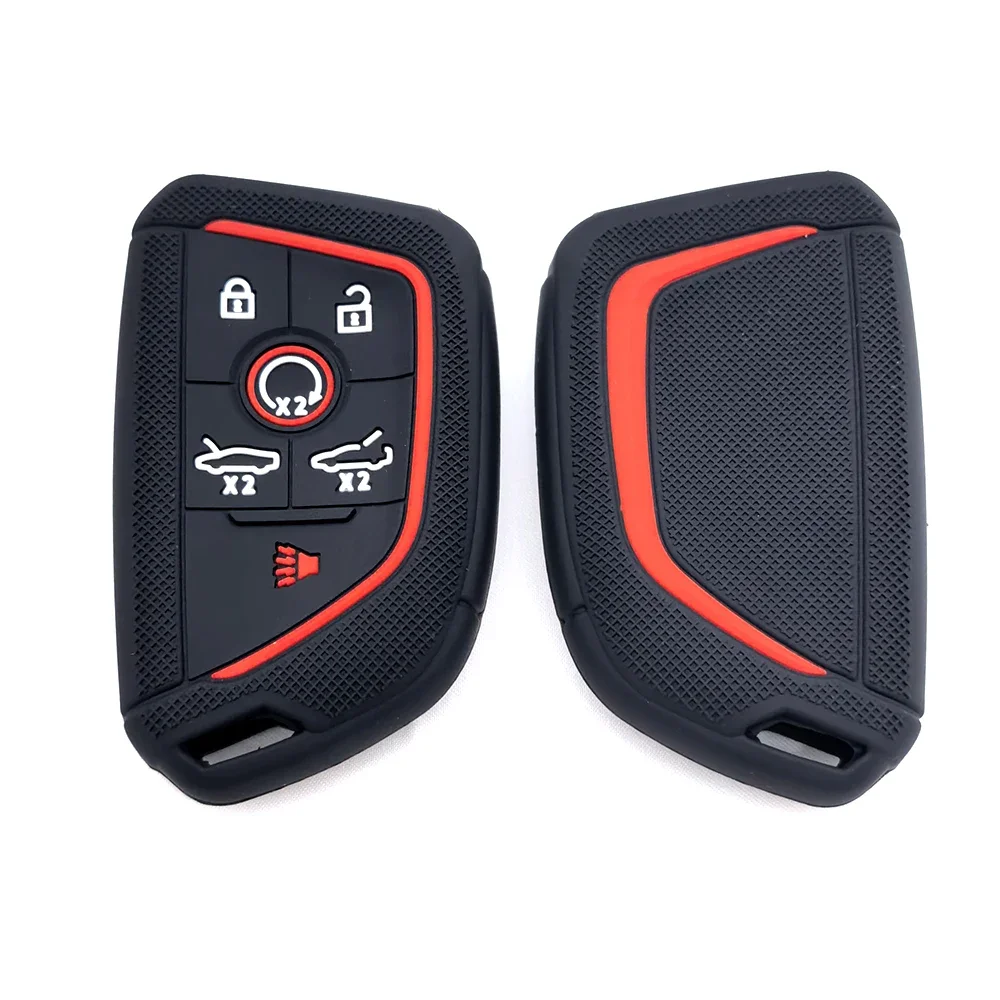 Popular Silicone 6 Buttons Remote Car Key Cover Case Shell for Chevrolet Corvette C8 2021 Coupe Key Holder Accessories