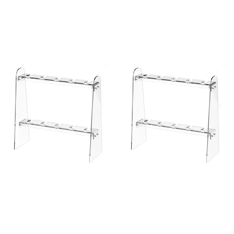 

2X Acrylic Champagne Glass Holder Stand 2 Tier Champagne Wall With 10 Slots Champagne Stand Holder For Party Countertop-LICG