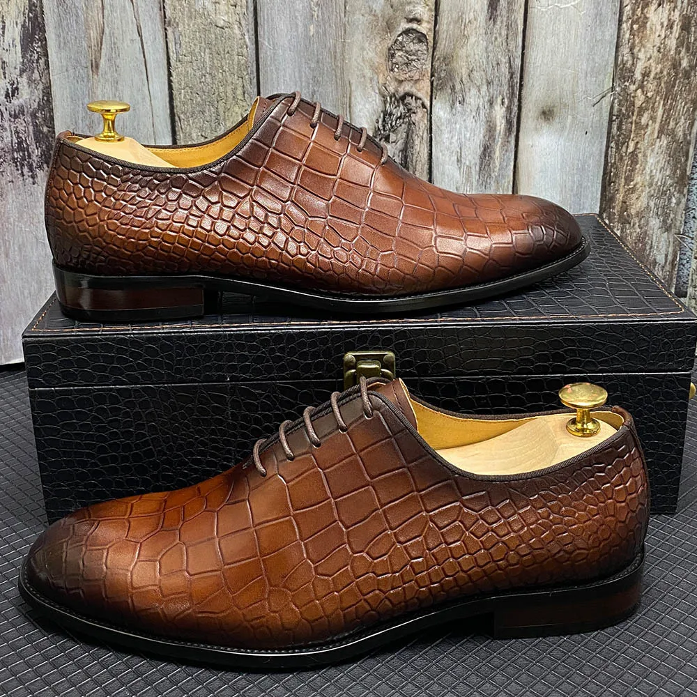 Men's Fashion Trend British Style Low Cut Business Lace Oxford Korean Version Formal Men's Leather Suede Casual Shoes Large Size