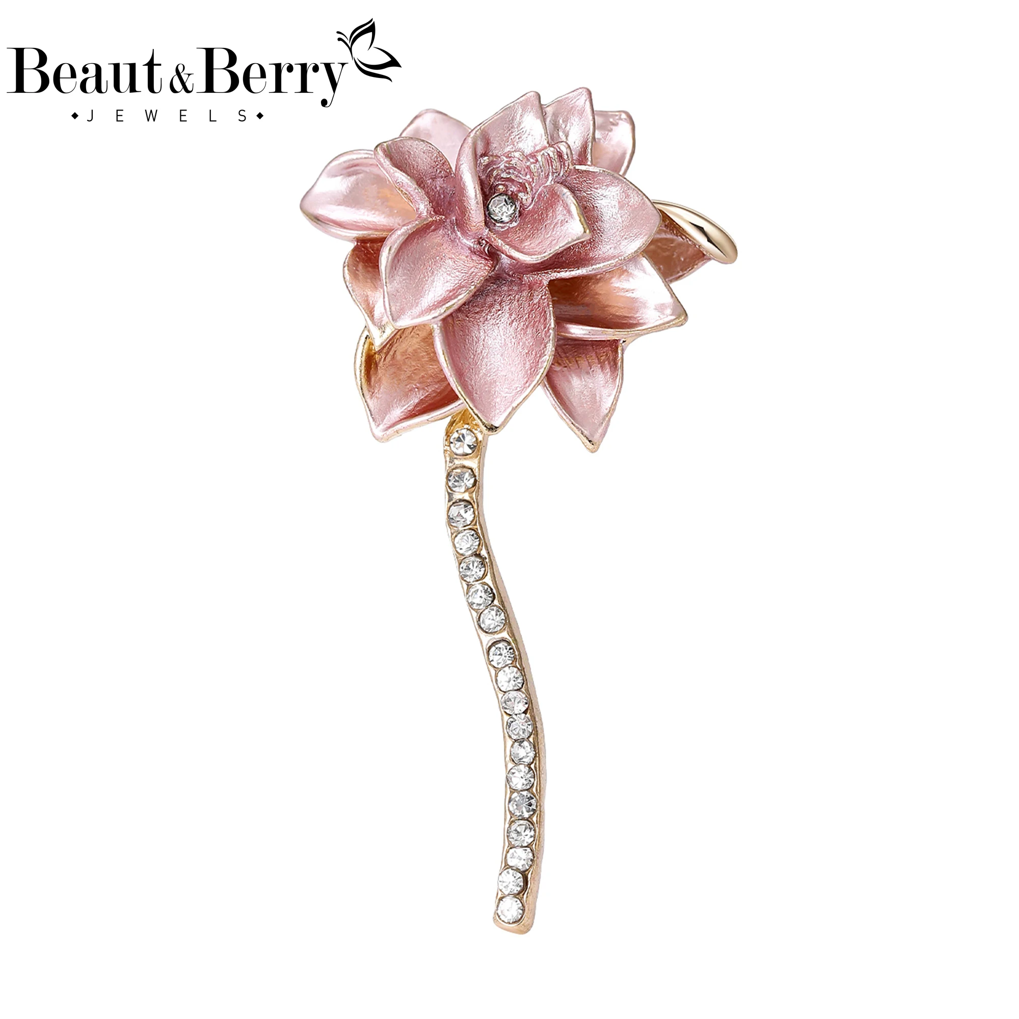 

Beaut&Berry Luxury Enamel Lotus Brooches for Women Unisex Plant Pins Casual Party Jewelry Accessories Gifts Decoration