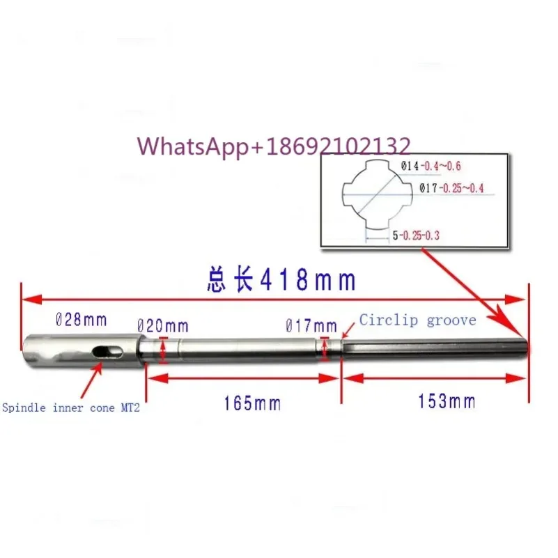 Z4016 Z4116 Bench Drill Spindle Spline Shaft 17mm 4 Spline Wuyishan Bench Drilling Machine Spindle
