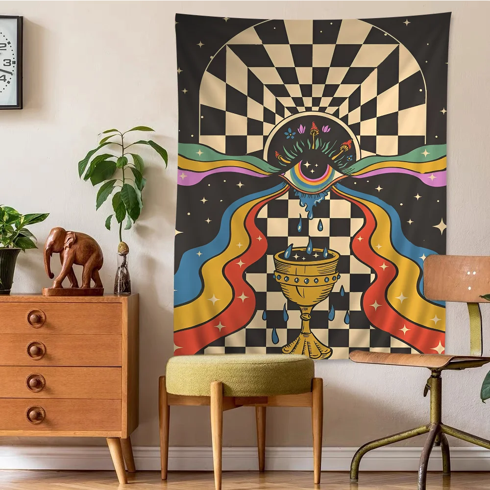 Retro Bohemian Psychedelic 70s DIY Wall Tapestry Art Science Fiction Room Home Decor Wall Art Decor